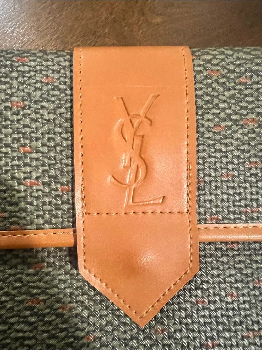 Vintage YSL x Rémy Martin Coated Canvas Clutch Bag